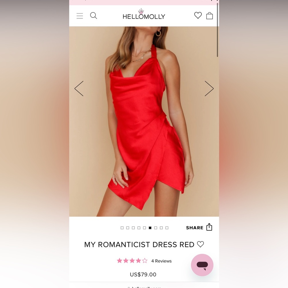 MY ROMANTICIST DRESS RED- XS - Picture 5 of 6
